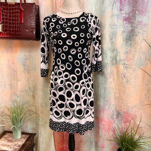 📌Beautiful Work to Weekend Bubble Design Shift Dress with 3/4 Sleeves